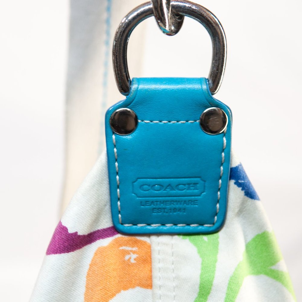 Coach Colorful Signature Print Fabric Hobo Bag - image 8